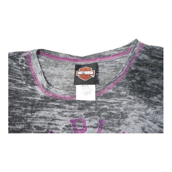 Harley-Davidson Ladies Medium Gray Short Sleeve Jim's Motorcycle St Petersburg - Picture 3 of 5